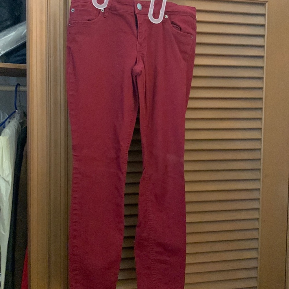 Size 8S Express Red/Maroon skinny jeans